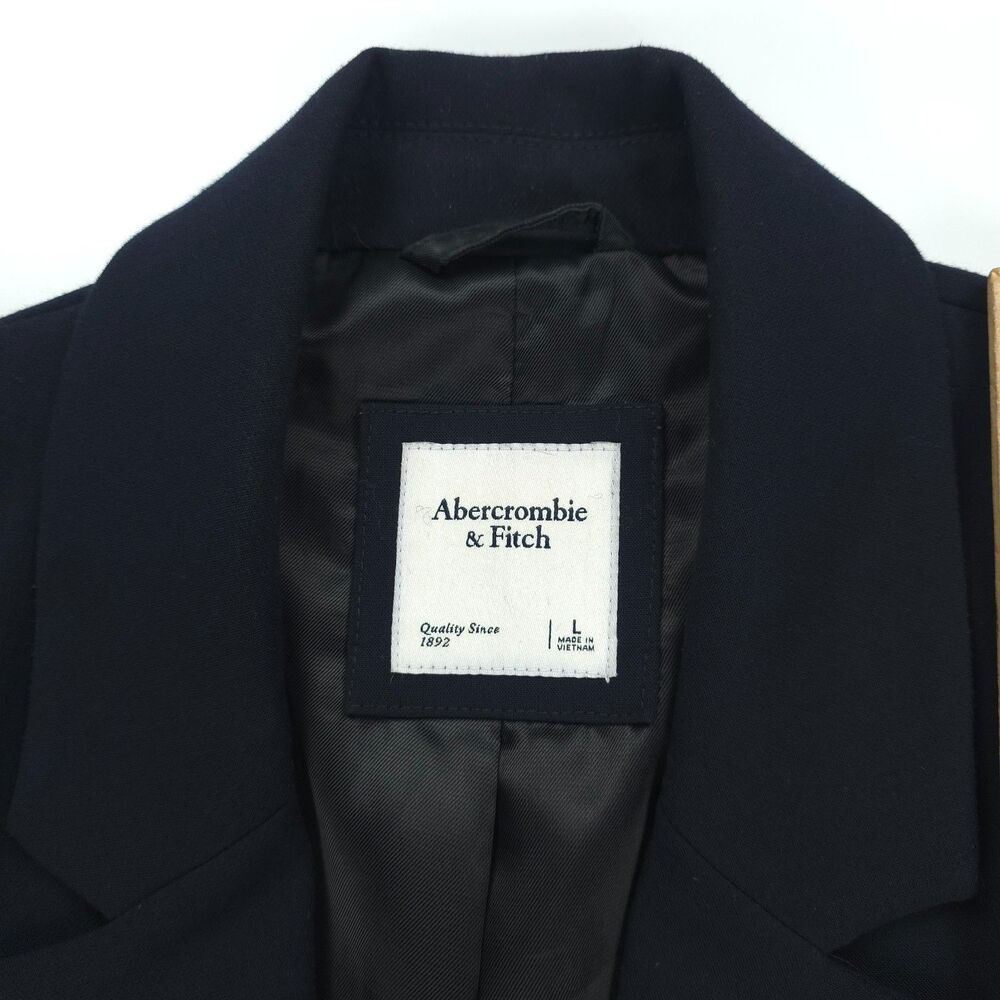 ABERCROMBIE 90s Dad Oversized Blazer Navy Old Money Quiet Luxury Preppy Academia - Picture 2 of 10